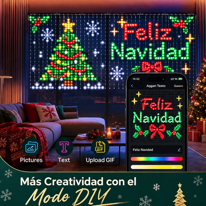 Cortina de Luces Navideñas Animadas